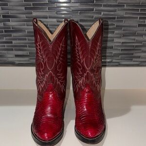 Wolverine Red Leather Heeled Boots